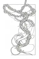 question mark hanging from a noose tattoo design idea