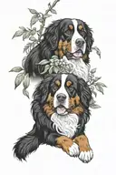 Bernese mountain dog willow tree intertwined tattoo design idea