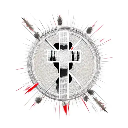 cross wrapped in barbed wire tattoo design idea