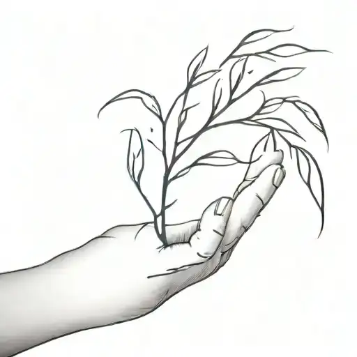 Abstract tattoo on the arm from a willow branch tattoo design idea