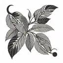 Willow branch with geometric patterns tattoo design idea