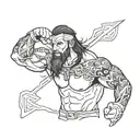 Create a tattoo design featuring a mashup of your favorite WWE wrestler and a character from your favorite anime video game tattoo design idea