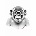 smiling chimp tattoo design idea