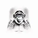 smiling chimp tattoo design idea