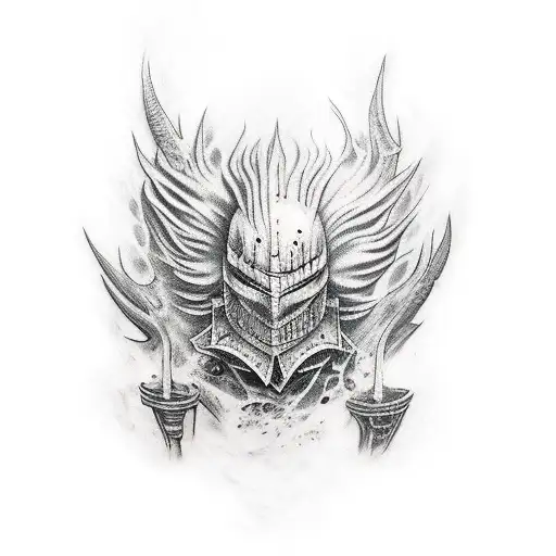 dark souls half sleeve  tattoo design idea