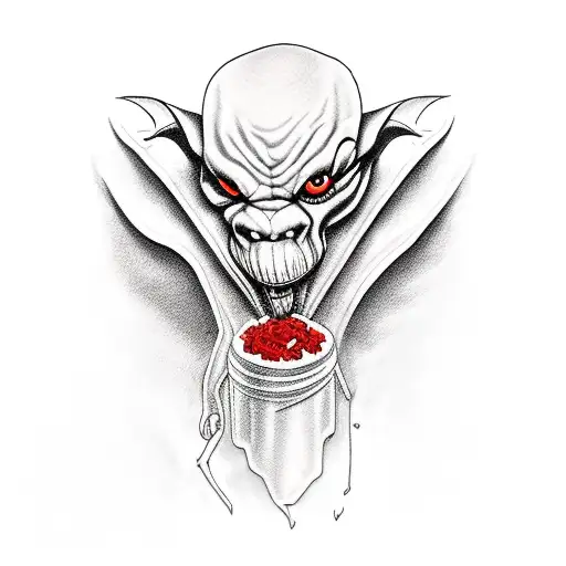 goblin with red cloth  tattoo design idea