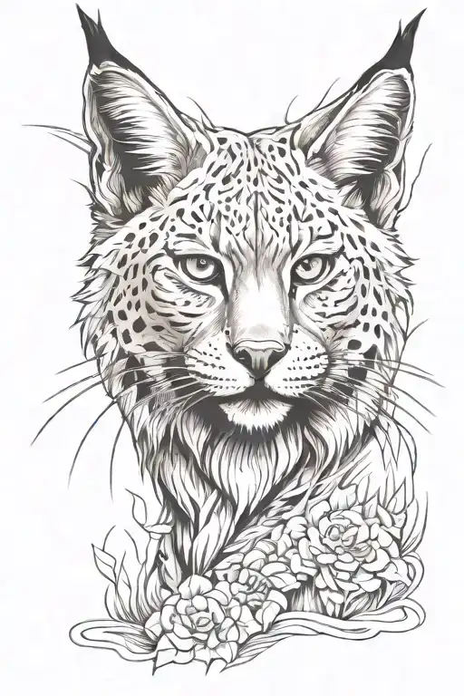 Full body lynx tattoo design idea