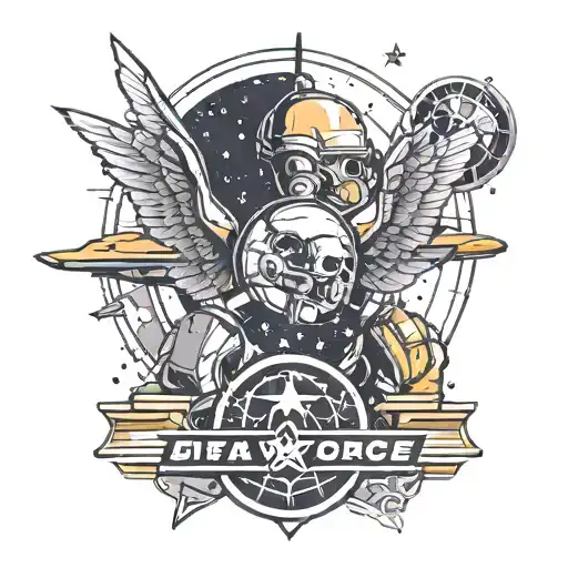 air wings and space force delta tattoo design idea