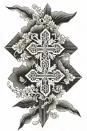 cross and overlapping diamonds  tattoo design idea