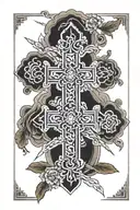 cross and overlapping diamonds  tattoo design idea