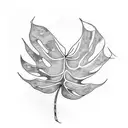 monstera leaf tattoo design idea