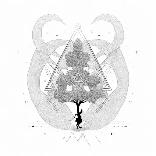 DNA yoga tree tattoo design idea