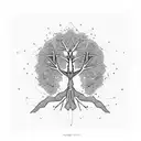 DNA yoga tree tattoo design idea