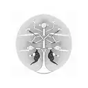 DNA yoga tree tattoo design idea