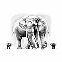 elephants tattoo design idea