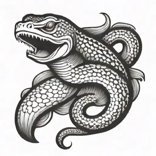 a large moray eel tattoo with a traditional design tattoo design idea