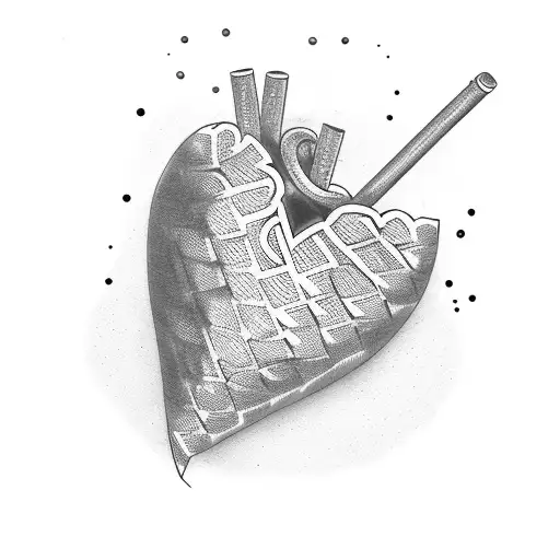 heart covered in mogra wine tattoo design idea