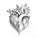 heart covered in a flower wine tattoo design idea