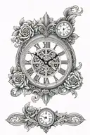 clock face with roman numerals tattoo design idea