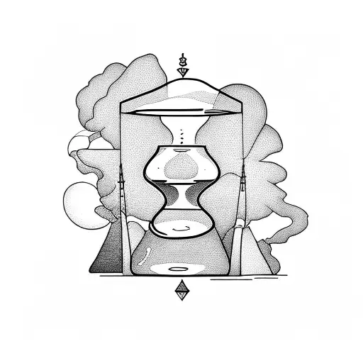 Hourglass with Noah Kahan lyrics tattoo design idea
