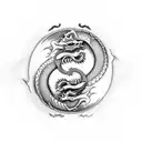yin and yang with dragon tattoo design idea