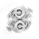 yin and yang with dragon tattoo design idea