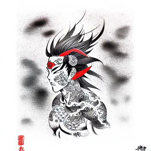 anime hero  tattoo design idea