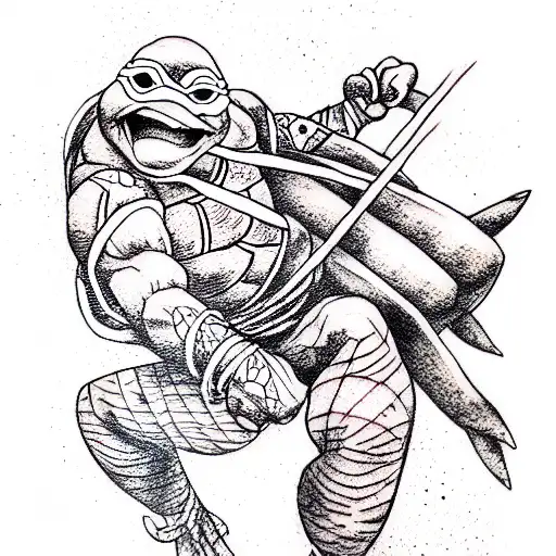 teenage mutant ninja turtles breakdancing  tattoo design idea