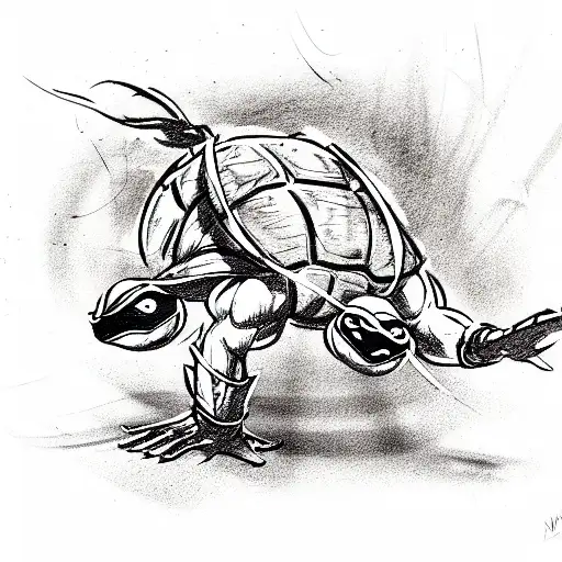 teenage mutant ninja turtles breakdancing  tattoo design idea