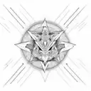 A symmetrical design inspired by Meshuggah's music tattoo design idea