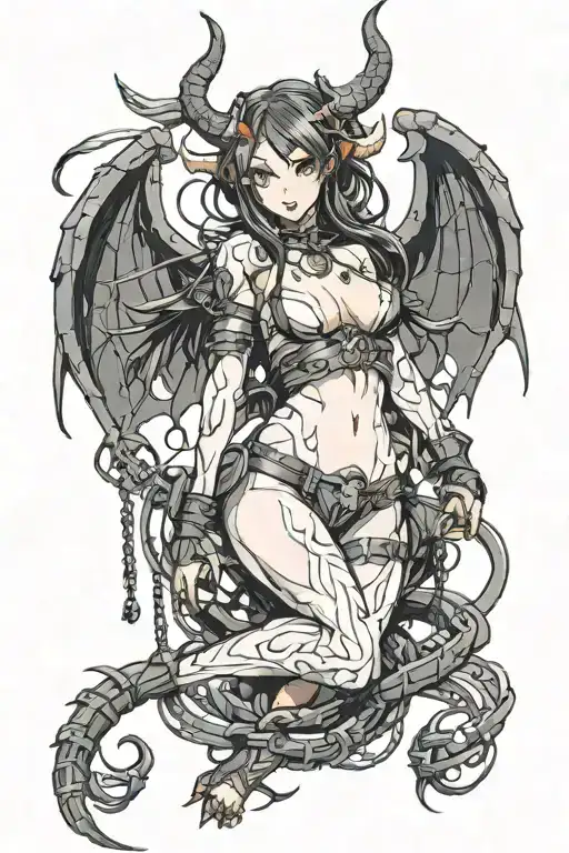 Succubus in Bondage tattoo design idea