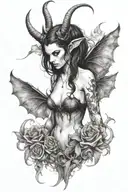 Succubus walking tattoo design idea