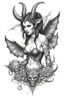 Succubus walking tattoo design idea