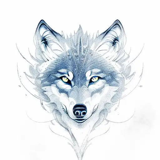 wolf and phoenix tattoo design idea