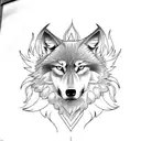 wolf and phoenix tattoo design idea