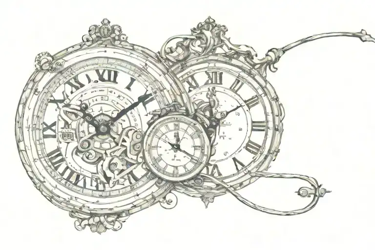time waits for no one side tattoo design idea