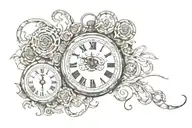 time waits for no one side tattoo design idea