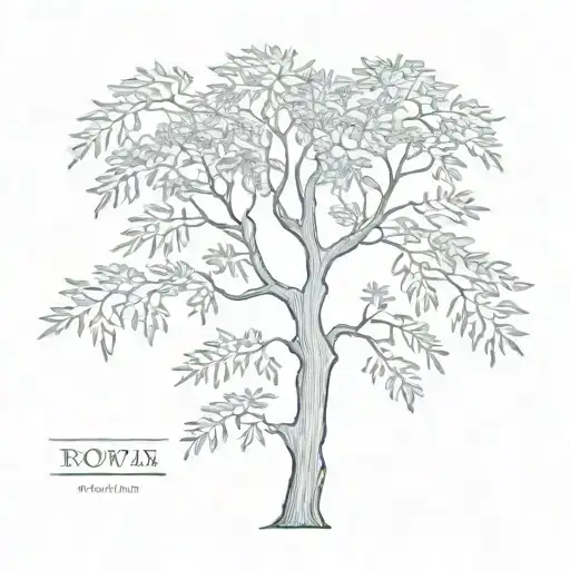 Rowan tree silhouette tattoo design idea