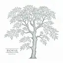 Rowan tree silhouette tattoo design idea
