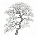 Rowan tree silhouette tattoo design idea