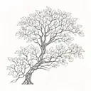 Rowan tree silhouette tattoo design idea