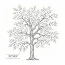 Rowan tree silhouette tattoo design idea