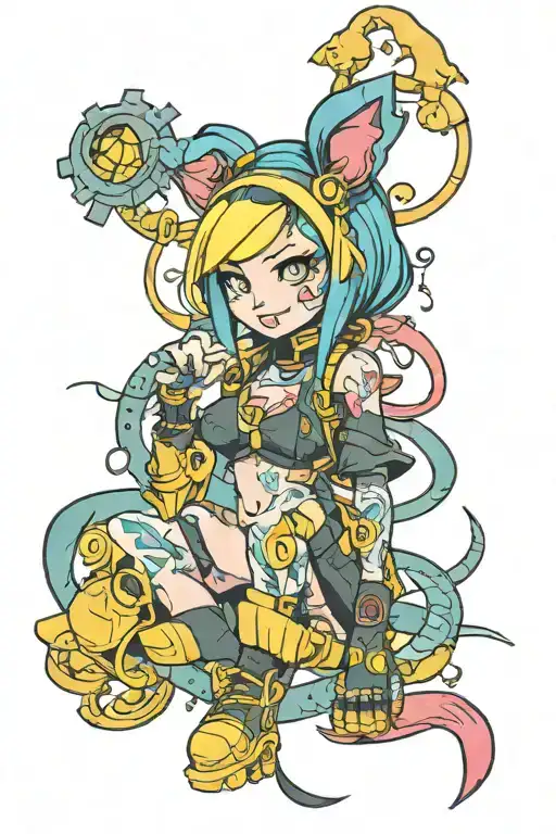 jinx league of legends tattoo design idea