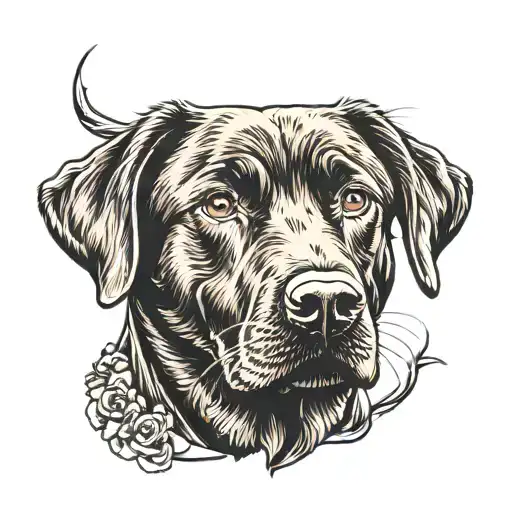 brown labrador retriever tattoo design idea