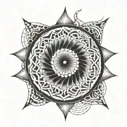 A tattoo design incorporating the Fibonacci sequence in a geometric pattern tattoo design idea