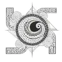 A tattoo design incorporating the Fibonacci sequence in a geometric pattern tattoo design idea