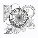 A tattoo design incorporating the Fibonacci sequence in a geometric pattern tattoo design idea