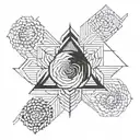 A tattoo design incorporating the Fibonacci sequence in a geometric pattern tattoo design idea