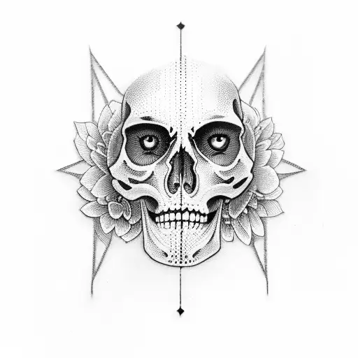 half skeleton half woman   tattoo design idea