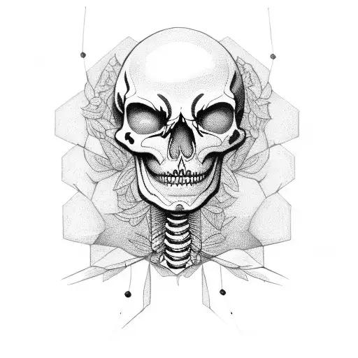 half skeleton half woman tattoo design idea